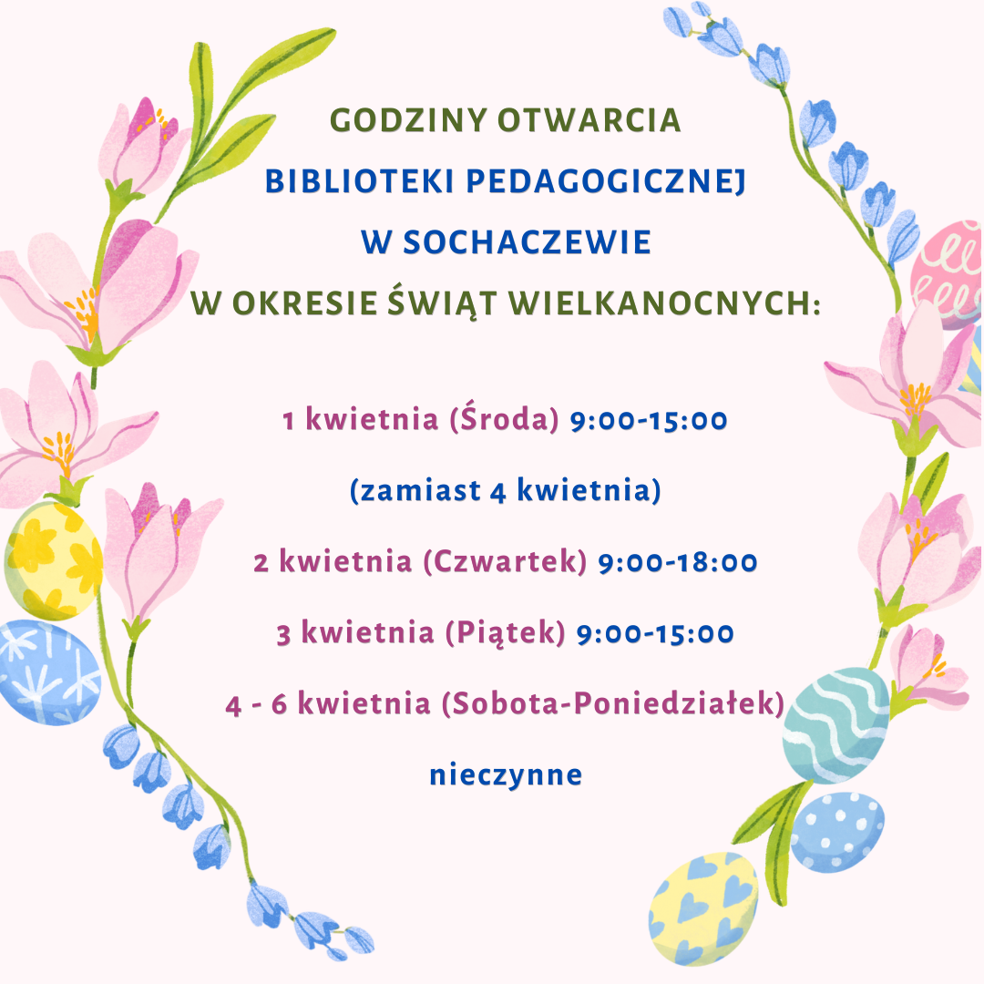 Godziny pracy Biblioteki w okresie Świąt Wielkanocnych